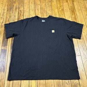 Carhartt Mens Relaxed Fit Pocket T-Shirt Black Large Back Graphic Logo 3XL